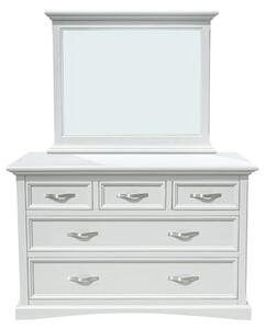 Ternary Wooden Dressing Table And Mirror In Grey