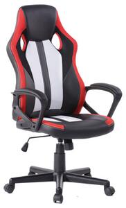 Randolph Faux Leather Gaming Chair In Black And Red