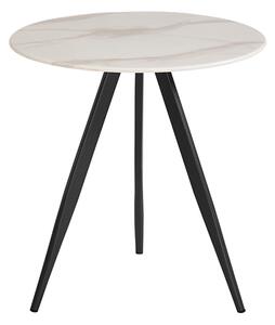 Circa Round Glass Lamp Table In White Marble Effect