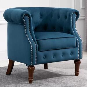 Freia Fabric Accent Chair In Blue