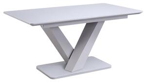 Raffle Small Glass Extending Dining Table In Matt Light Grey