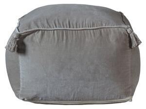 Corvallis Square Cotton Pouffe In Silver