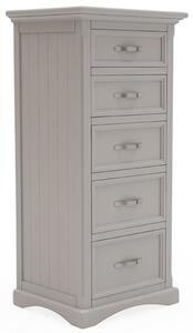 Ternary Tall Wooden Chest Of 5 Drawers In Grey