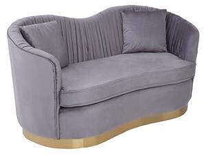 Franzo Upholstered Velvet 2 Seater Sofa In Pleated Grey