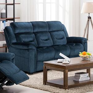 Darley Upholstered Fabric 3 Seater Sofa In Blue