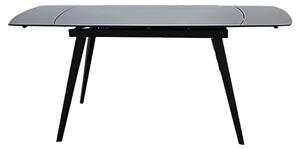 Sabine Glass Extending Dining Table In Grey