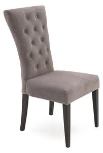 Pombo Velvet Dining Chair With Wooden Leg In Taupe