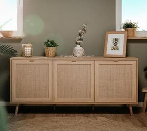 Borox Wooden Sideboard With 3 Doors In Sonoma Oak