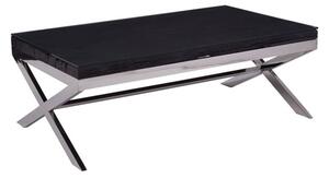 Kero Glass Top Coffee Table With Cross Base In Black