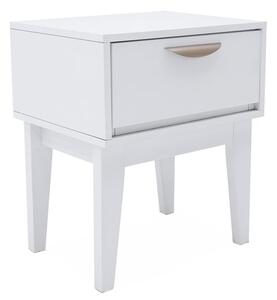 Lanus Wooden Bedside Table With 1 Drawer In White