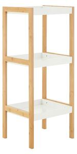 Nusakan Wooden 3 Tier Shelving Unit In White And Natural