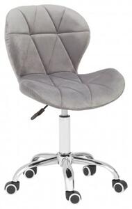 Sitoca Velvet Home And Office Chair In Grey With Swivel Base