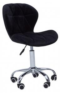 Sitoca Velvet Home And Office Chair In Black With Swivel Base