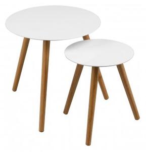 Nusakan Round High Gloss Nest Of 2 Tables In White