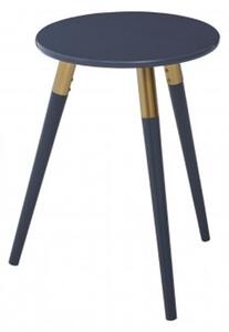 Nusakan Wooden Side Table In Dark Grey And Gold