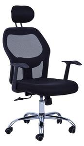 Acona Fabric Rolling Home And Office Chair With Arms In Black