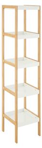 Nusakan Wooden 5 Tier Shelving Unit In White And Natural