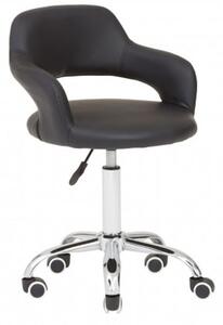 Civo Home And Office Leather Chair In Black With Curved Back