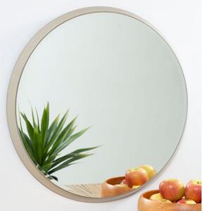 Athens Large Round Wall Bedroom Mirror In Silver Frame