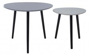 Nusakan Triangular High Gloss Nest Of 2 Tables In Grey