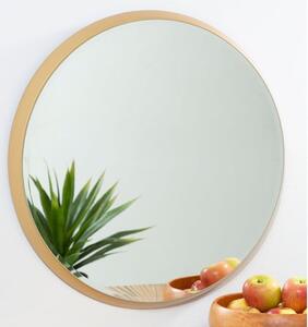 Athens Large Round Wall Bedroom Mirror In Gold Frame