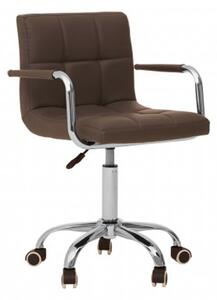 Becoa Home And Office Leather Chair In Grey With Swivel Base