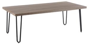 Boroh Wooden Coffee Table With Black Metal Legs In Natural