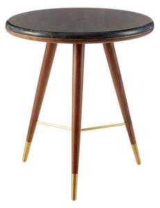 Kentona Dark Grey Marble End Table With Dark Walnut Frame