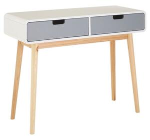 Milova Wooden Console Table With 2 Drawers In White And Grey