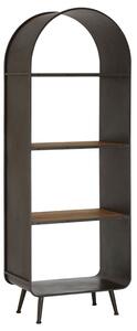 Trigona Tall Natural Wooden Shelving Unit With Black Frame