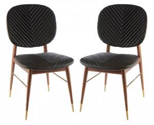 Kentona Black Faux Leather Dining Chairs In A Pair