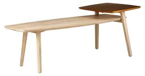 Karot Wooden Coffee Table In Gold And Light Grey