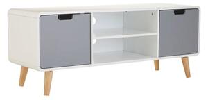 Milova Wooden TV Stand With 2 Doors In White And Grey