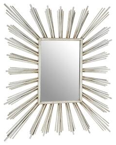 Zaria Sunburst Design Wall Mirror In Antique Silver Frame