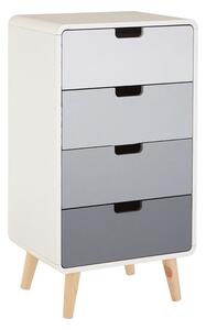 Milova Wooden Chest Of 4 Drawers In White And Grey