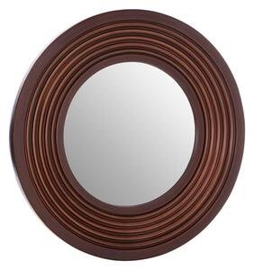 Coco Round Wall Bedroom Mirror In Brown Frame