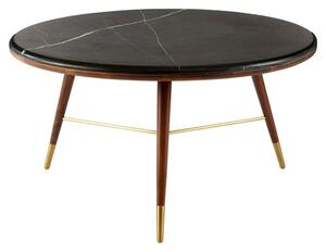 Kentona Dark Grey Marble Coffee Table With Dark Walnut Frame