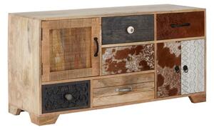 Merova Wooden Sideboard With 3 Doors 5 Drawers In Multicolour