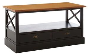 Vorgo Wooden Coffee Table With 2 Drawers In Black