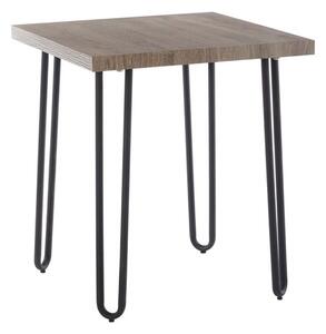 Boroh Wooden Side Table With Black Metal Legs In Natural