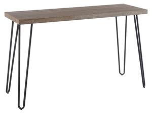 Boroh Wooden Console Table With Black Metal Legs In Natural