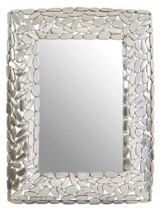 Casa Pebble Design Wall Mirror In Nickel Metal Frame