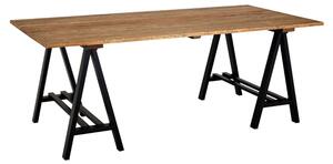 Hampro Wooden Dining Table With Black Metal Legs In Natural