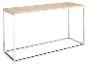 Hampro Wooden Console Table With Silver Frame In Natural