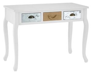 Waymore Wooden Console Table With 3 Drawers In White