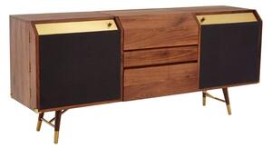 Kentona Wooden Sideboard With 2 Doors In Black And Walnut