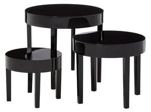 Martos High Gloss Nest of 3 Tables In Black