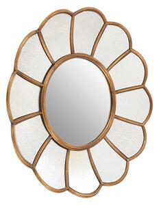 Varian Floral Wall Bedroom Mirror In Gold Metal Frame