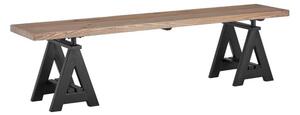 Hampro Wooden Dining Bench With Black Metal Legs In Natural