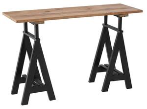 Hampro Wooden Console Table With Black Metal Legs In Natural